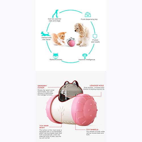 HKUJG Bola De Comida para Perros,Juguetes Dispensadores De Alimentos para Mascotas,Bola Dispensadora De Golosinas para Perros Y Mascotas,Juguetes para Perros Y Gatos,Blue