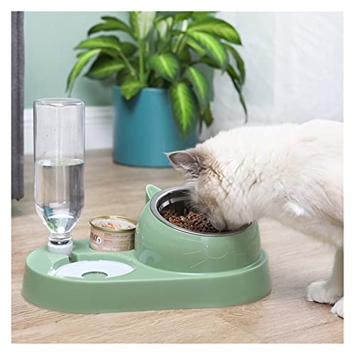 hkwshop comedero para Gatos 4-en-1 Pet Cat Cable con Auto DISEÑADOR DE Agua Perro ALIMENTADOR DE Agua COMENTE DE Agua DE Acero Inoxidable Pet Pet PUBLIMIENTO PUCHO Cat Puppy Automatic Cat Feeder