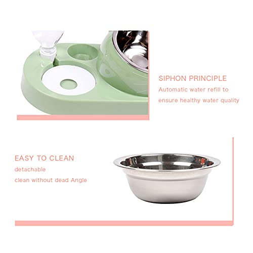 hkwshop comedero para Gatos 4-en-1 Pet Cat Cable con Auto DISEÑADOR DE Agua Perro ALIMENTADOR DE Agua COMENTE DE Agua DE Acero Inoxidable Pet Pet PUBLIMIENTO PUCHO Cat Puppy Automatic Cat Feeder