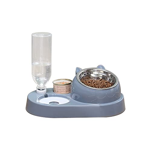 hkwshop comedero para Gatos 4-en-1 Pet Cat Cable con Auto DISEÑADOR DE Agua Perro ALIMENTADOR DE Agua COMENTE DE Agua DE Acero Inoxidable Pet Pet PUBLIMIENTO PUCHO Cat Puppy Automatic Cat Feeder