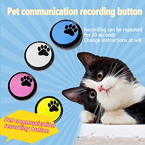 Hmpet Botones Parlantes Perros,Botones para Perros Comunicarse,Botón De Conversación Grabable,Volumen 80Db, Set De 3,para Entrenar A Tu Cachorropara