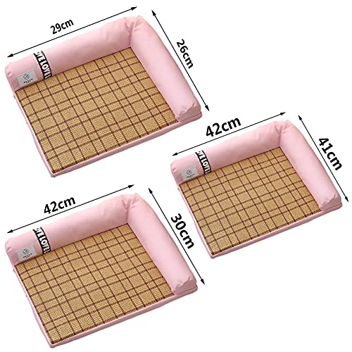 Hmpet Cama Perro Pequeño,Alfombrilla de Refrigeración para Gato con Suave Cojín Desmontable,Lavable Impermeable para Perros Medianos para Verano Animales Manta De Dormir Fresco Cojín,Gris,L
