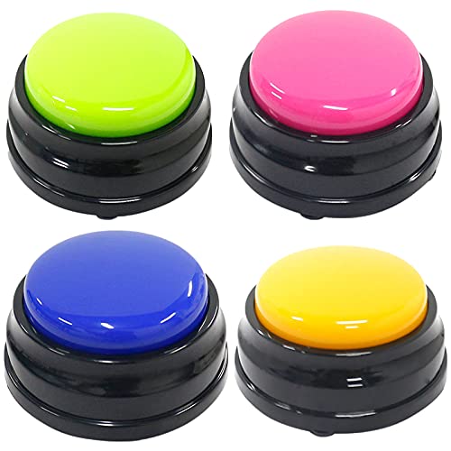 Hmpet Campanas de Entrenamiento para Perros,4 Pcs Botones Parlantes para Perros,Juguetes Interactivos,para Entrenar A Tu Cachorropara