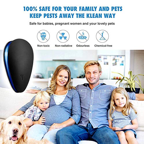 HMY US/UK/UE Enchufe Blanco/Negro Trampa Ultrasónico del Parásito De La Rata del Ratón del Insecto Hormiga Repelentes Electrónicos De Uso Doméstico,Negro,US