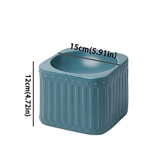 HNSYYUEYOU Cuenco Gato Cerámica Mascota tazón Azul pequeño Mascota Perro Comida Cuenco Romano Alto pie Anti-volcado Gatos y Perros Comiendo y Bebiendo Comida para Beber Tazón Mascotas (Color : J)