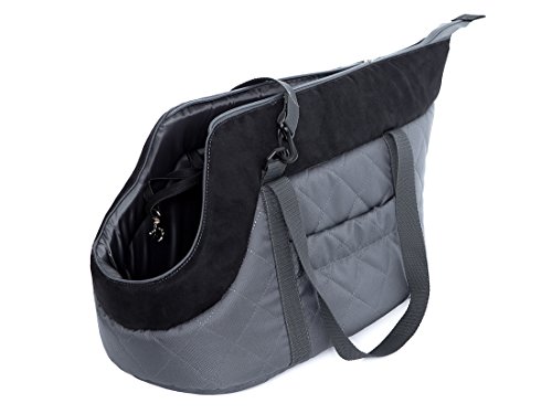 Hobbydog Bolsa de Transporte para Perros y Gatos, Talla 3, Grafito/Rayas Negras
