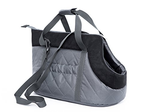 Hobbydog Bolsa de Transporte para Perros y Gatos, Talla 3, Grafito/Rayas Negras
