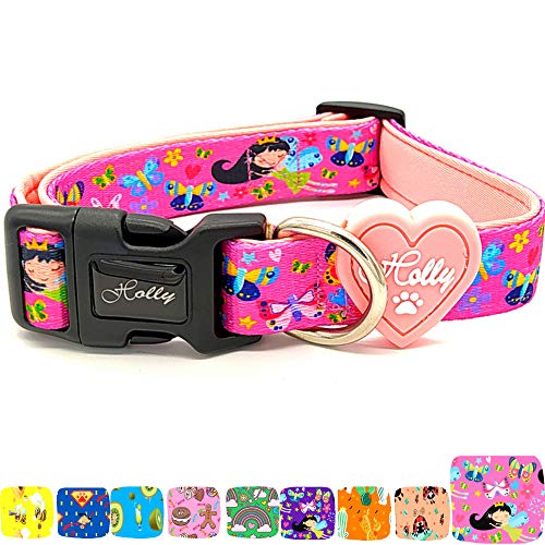 Holly Mascotas Collar de Perro Acolchado, Suave Acogedor, Collar Transpirable para Perros pequeños/medianos/Grandes, Collares Ligeros de Entrenamiento al Aire Libre Hechos en España Gran Acabado.