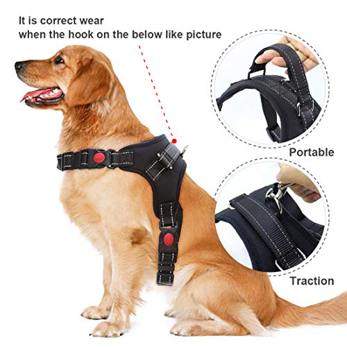 Hollyde Arnés para Perro de Reflectante, Ajustable Arnés de Perro Oxford Nylon Durable para Caminar y Entrenar (M)