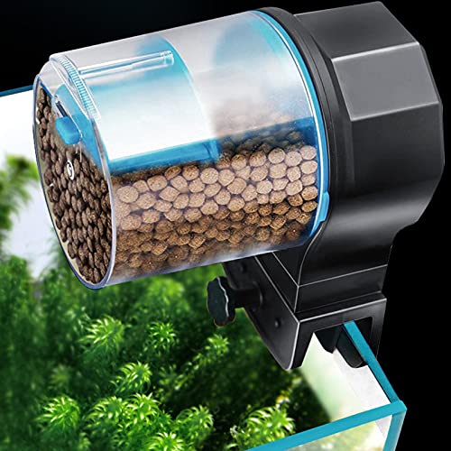 Holzsammlung - Alimentador automático Inteligente para Peces de Acuario, Alimentador con Temporizador de Tanque de Acuario, Dispensador De Alimentos para Peces Programable, Básico (Azul)
