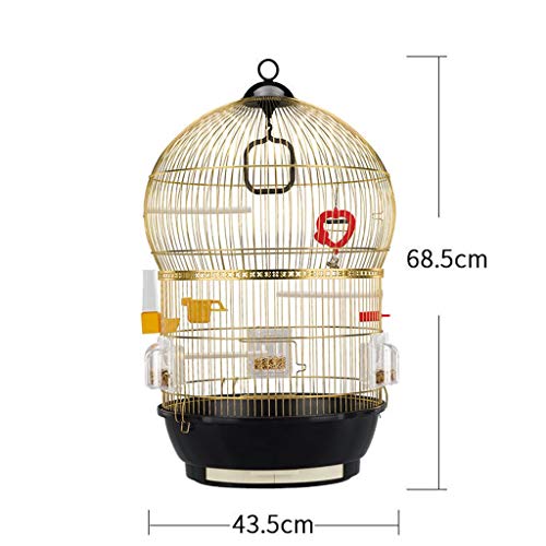 Hong Yi Fei-Shop Jaula Pájaros Jaula de Loros de Gran tamaño Acero Inoxidable Deluxe Bird Villa Exterior Jaula de pájaros de Alta Gama Simple y Elegante Jaula (Size : M)