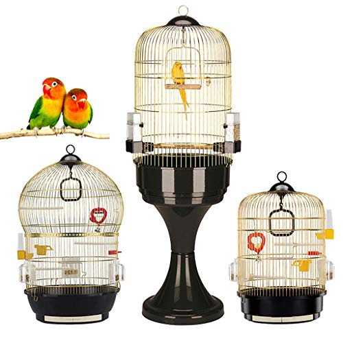 Hong Yi Fei-Shop Jaula Pájaros Jaula de Loros de Gran tamaño Acero Inoxidable Deluxe Bird Villa Exterior Jaula de pájaros de Alta Gama Simple y Elegante Jaula (Size : M)