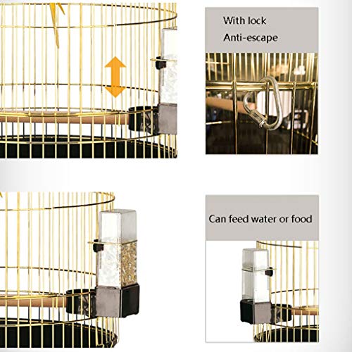 Hong Yi Fei-Shop Jaula Pájaros Jaula de Loros de Gran tamaño Acero Inoxidable Deluxe Bird Villa Exterior Jaula de pájaros de Alta Gama Simple y Elegante Jaula (Size : M)