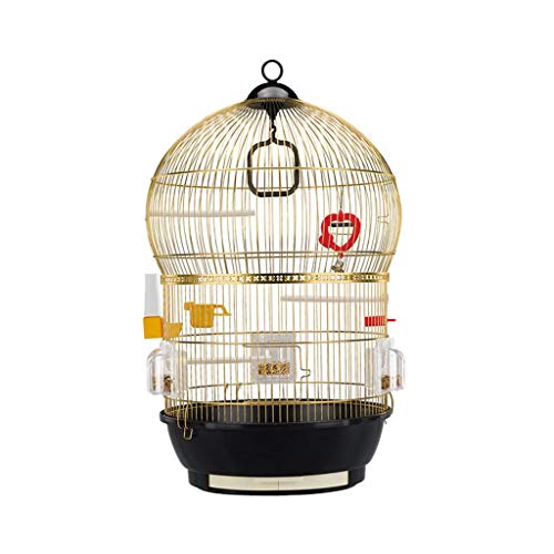 Hong Yi Fei-Shop Jaula Pájaros Jaula de Loros de Gran tamaño Acero Inoxidable Deluxe Bird Villa Exterior Jaula de pájaros de Alta Gama Simple y Elegante Jaula (Size : M)