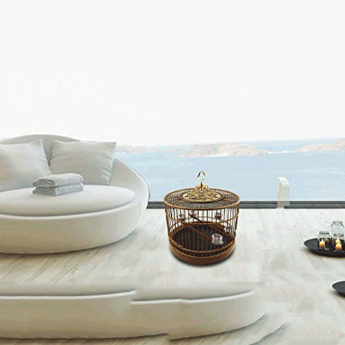 Hong Yi Fei-Shop Jaula Pájaros Jaula de pájaros de Material de bambú con Gancho for Uso en Interiores y Exteriores Jaula de pájaros de Estilo Chino de Villa de Estilo Chino Vintage Jaula