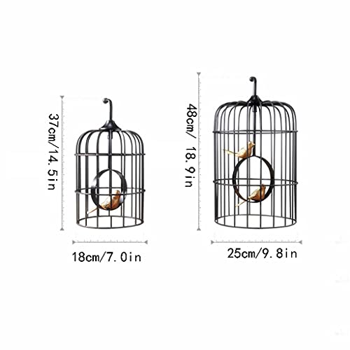Hong Yi Fei-Shop Jaula Pájaros La Jaula de pájaros de Hierro Forjado Creativo Retro con Asas, Accesorios de cúpula, jaulas de Aves se Pueden Usar en Interiores y Exteriores Jaula (Size : A)