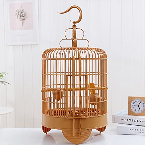 Hong Yi Fei-Shop Jaula Pájaros Portable Pájaro Pájaro Parrot Jaula de Viaje con Tazas de alimentación Jaula de Viaje Transpirable Portador de Aves Ligero para Exteriores al Aire Libre Jaula