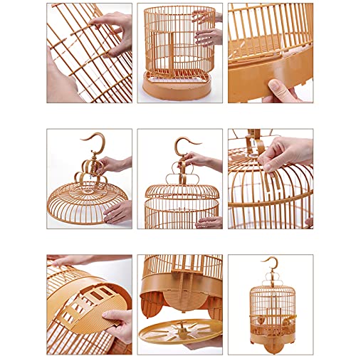 Hong Yi Fei-Shop Jaula Pájaros Portable Pájaro Pájaro Parrot Jaula de Viaje con Tazas de alimentación Jaula de Viaje Transpirable Portador de Aves Ligero para Exteriores al Aire Libre Jaula
