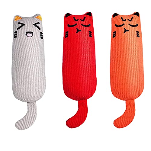 HONGECB Juguete Hierba Gatera, Interactiva Mascota, Dientes para Masticar limpios, Juguetes Simulación Peluches, Hierba Gatera Almohada, Apto para Todos los Gatos y Gatitos