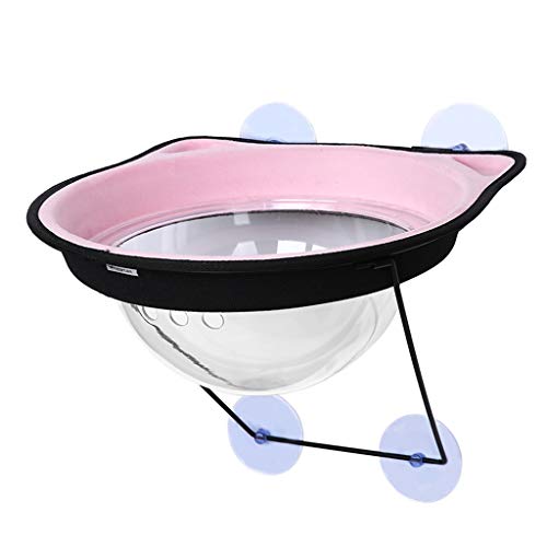 HONGFEISHANGMAO Camas para Mascotas Todo Alrededor de 360 ​​° Tomar el Sol Y Baja Seguridad Soporte Gato Hierro Ventana Perca, Gato Ventana Hamaca Asiento for Cualquier Gato Hamaca (Color : Pink)