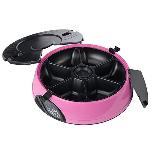 hongyupu Comedero Automatico Perros Comederos para Gatos Desmontable Perros alimentador Cachorros de Microchip Gato alimentador Pink