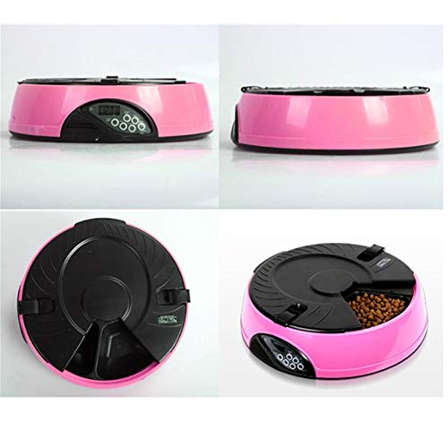 hongyupu Comedero Automatico Perros Comederos para Gatos Desmontable Perros alimentador Cachorros de Microchip Gato alimentador Pink