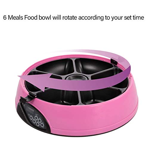 hongyupu Comedero Automatico Perros Comederos para Gatos Desmontable Perros alimentador Cachorros de Microchip Gato alimentador Pink