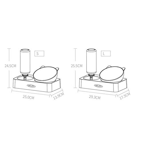 Honton - Cuenco para gatos con doble tazón, para gatos, protege la columna cervical y el cuenco de agua antivuelco