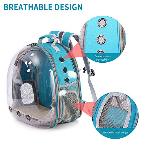 HOTLANTIS Transportin Gato Acolchado y Aceptado por Las Aerolíneas, Bolso Trasportín para Perros y Gatos Portátily Plegable para Perros Pequeños y Cachorros (Blue)