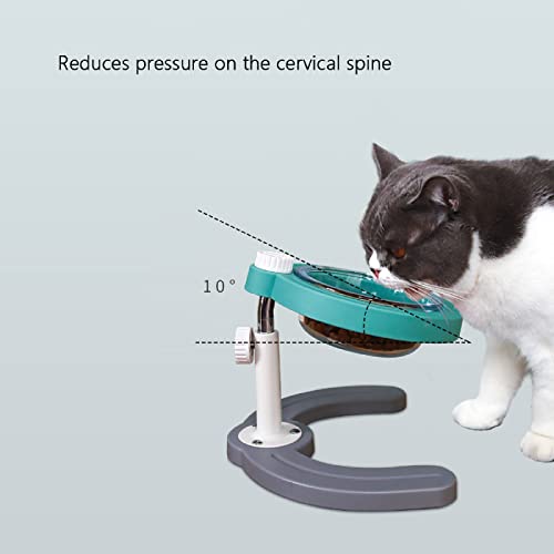 Houozon Comederos elevados para Perros, comederos Ajustables para Mascotas, comederos elevados para Mascotas con Cuencos de Cristal duraderos, Perros pequeños y Grandes,Verde