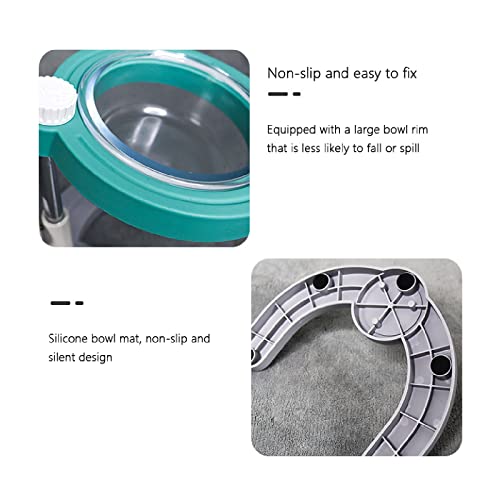 Houozon Comederos elevados para Perros, comederos Ajustables para Mascotas, comederos elevados para Mascotas con Cuencos de Cristal duraderos, Perros pequeños y Grandes,Verde
