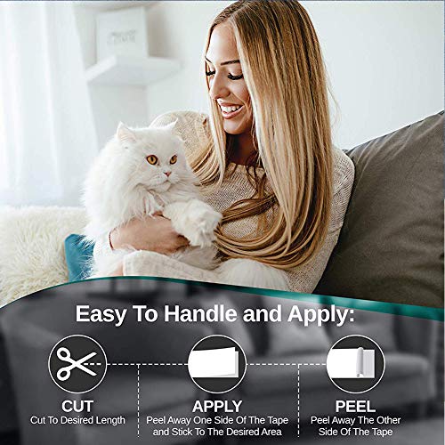 HoveeLuty Cinta De Entrenamiento del Gato Pet Cable Cable Detrance Deterrente Paws Softe Sofa Transparente Transparente Cinta a Prueba De Cinta Anti-Rosado Tamaño De Cinta Adhesivo M