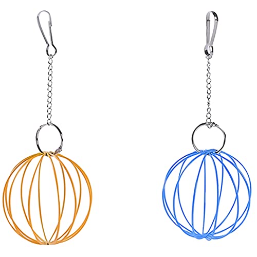 Hrbtag Bolas Heno Conejos, 2 Piezas Bola Comedero Conejo Alimentador de Heno para Conejo DSispensador de Heno Conejos de Acero Inoxidable para Pequeños Animales Chinchilla (Multicolor, 8,5 cm)