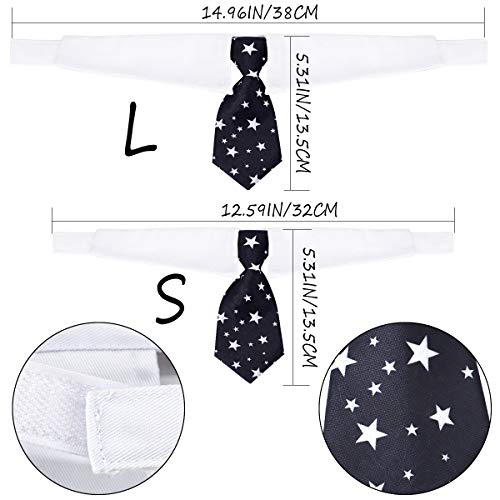HRP Corbata Formal del Gato Perro Perrito Gatito Ajustable para Mascotas (L, Star-Black)
