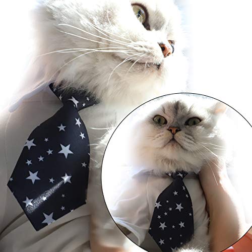 HRP Corbata Formal del Gato Perro Perrito Gatito Ajustable para Mascotas (L, Star-Black)