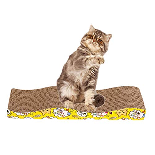 huahuajia Rascador para Gatos De CartóN Tres DiseñOs Diferentes De Rascadores para Gatos Tabla Reciclable Alfombrilla para Rascar Gatos con Hierba Gatera Sofá De Juguete para Gatos