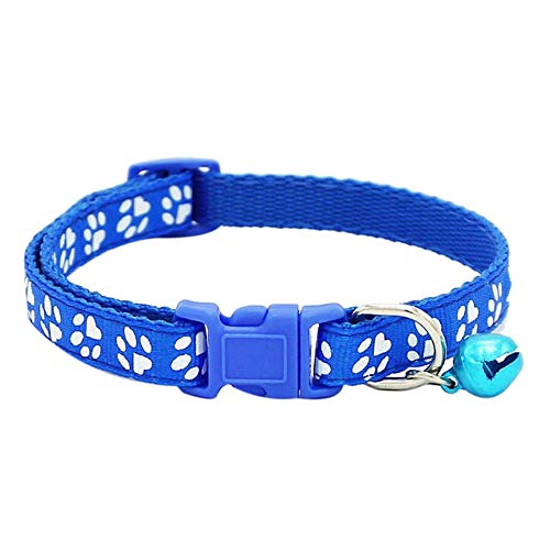 Huante – Juego de 2 collares de gato ajustables con campana, collar para animal de compañía con estampado de fantasía, collar extraíble de liberación rápida para gatos (rojo y azul)