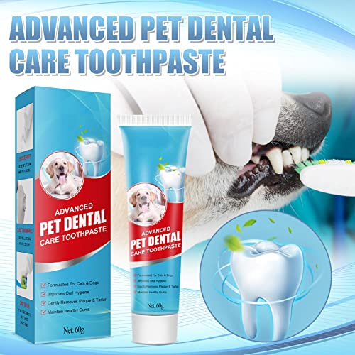Hudhowks Pasta de Dientes para Mascotas para Perros, 2 oz, Cuidado bucal, Cepillado Dental, Limpieza, calmante, Sabor a Menta, Cuidado Dental para Gatos, Pasta de Dientes, Aliento Fresco, diseñado