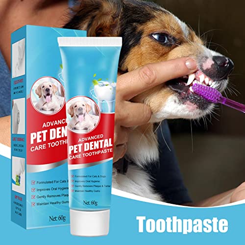 Hudhowks Pasta de Dientes para Mascotas para Perros, 2 oz, Cuidado bucal, Cepillado Dental, Limpieza, calmante, Sabor a Menta, Cuidado Dental para Gatos, Pasta de Dientes, Aliento Fresco, diseñado