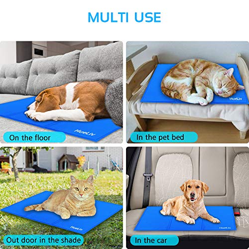 HueLiv Alfombrilla de Refrigeración Animales Alfombrilla refrescante para Mascotas Grandes , Nevera y Manta para Perro Fresco Cojín Azul Nevera Techo Perfecta para Camas de Suelo