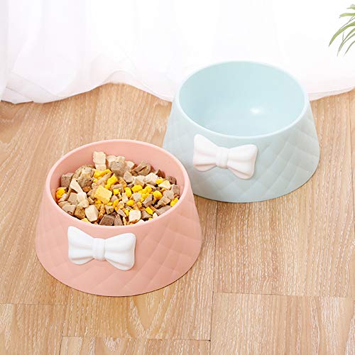 huihuijia Comedero Gato Comederos para Perros Tazón de Gato Antideslizante Cuencos para Perros Criado de Gato Gato Bowl Set Cuenco para Perros y Gatos Pink