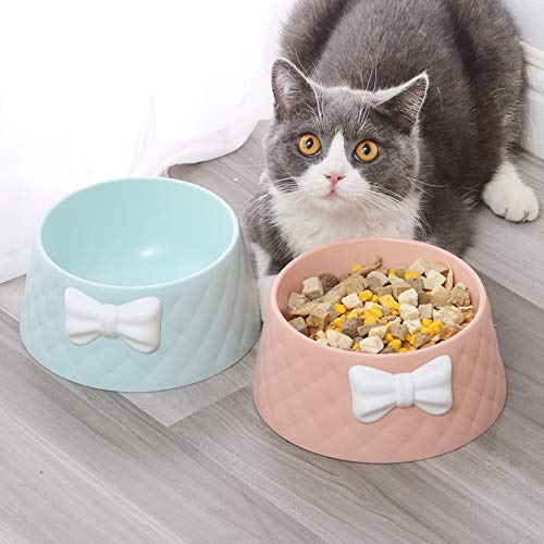huihuijia Comedero Gato Comederos para Perros Tazón de Gato Antideslizante Cuencos para Perros Criado de Gato Gato Bowl Set Cuenco para Perros y Gatos Pink