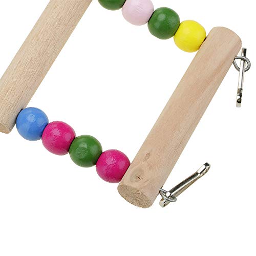 Hunt Gold Juguete de loro de pájaro, escalera de madera multicolor puente para pájaros y mascotas, accesorios de jaula para periquitos y peldaños cantidad: 6