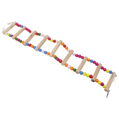 Hunt Gold Juguete para loros de pájaro, multicolor de madera, puente oscilante, escalera de pájaro, jaula de juguete para mascotas, accesorios para periquito-peldaño cantidad: 9