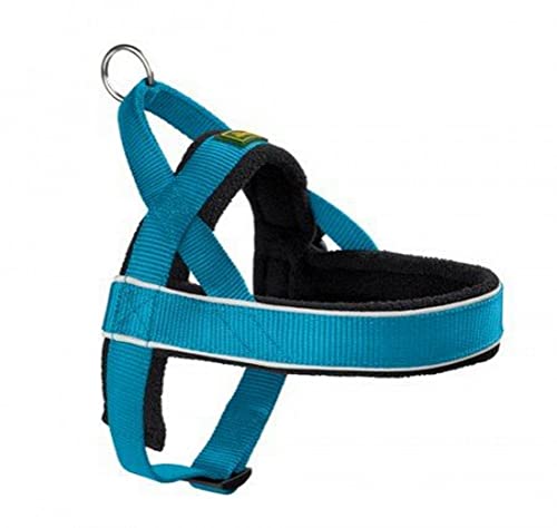HUNTER RACING - Arnés noruego para perros, nailon, reflectante, apto para abrigos, azul,S-M,52 - 62 cm
