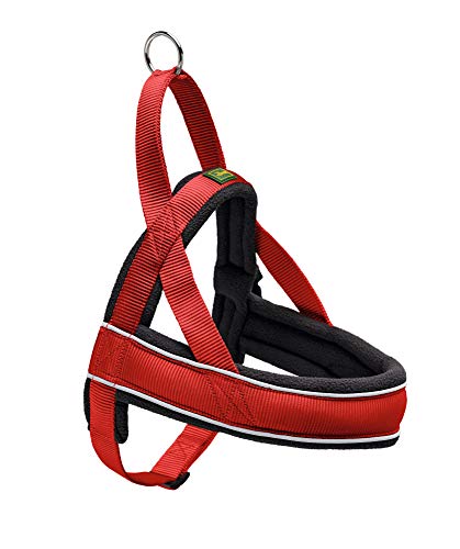 HUNTER RACING - Arnés noruego para perros, nailon, reflectante, apto para abrigos, rojo,L-XL,82 - 105 cm