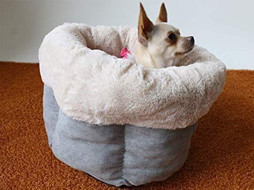 HWMYA Cama del Animal doméstico de la Cueva, Deep Dish Cuddler Auto-Calentamiento del Gato y del Perro Cojín Cama para Mejorar el sueño, Abrazo Carpa Cesta Agujero,2,42x42x25cm