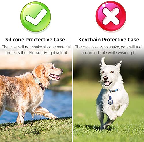 HWTONG Collar Gato GPS Airtag Perro para Funda Protectora, Silicona Airtag para Mascotas Adecuado para Collar GPS Perros Localizador AntipéRdida (Verde)