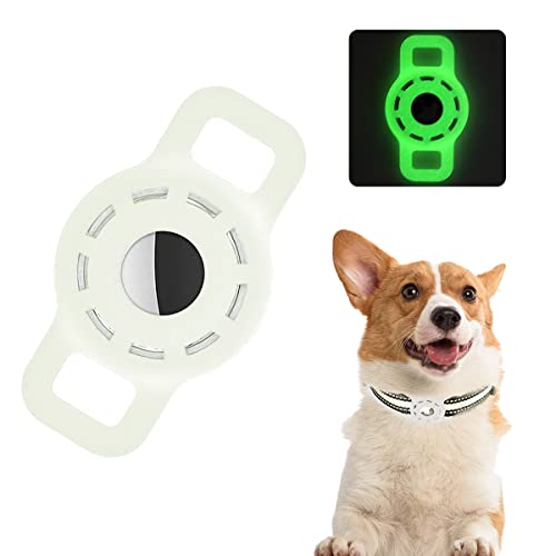 HWTONG Collar Gato GPS Airtag Perro para Funda Protectora, Silicona Airtag para Mascotas Adecuado para Collar GPS Perros Localizador AntipéRdida (Verde)