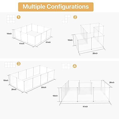 HXA Valla para Animales Pequeños Jaula Modular con 12 Paneles para Conejos Cobayas y Cachorros 45 x 35cm/Paneles